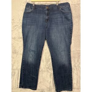 Lee Dark Wash Relaxed Fit Straight Leg Denim Jeans  Size 24W